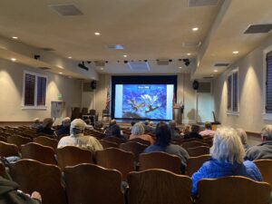 Mote Coffee with a Scientist attendees learn about coral restoration