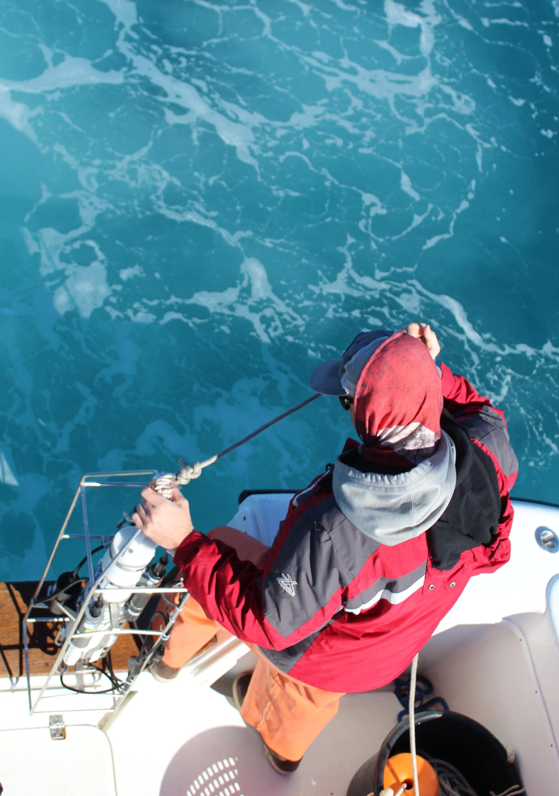 Mote's Cody Cole prepares to sample offshore water for red tide research.